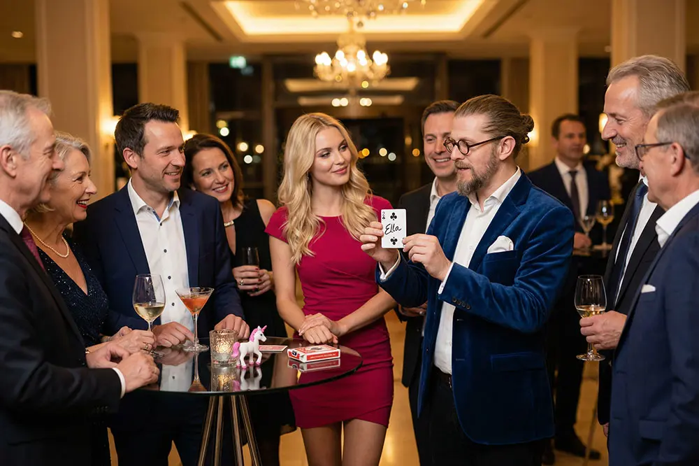 Close-up Magie in München – Walking Act und Tischzauberei